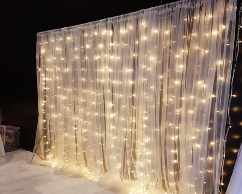 Alquiler Photocall Gasa Cortina Luces